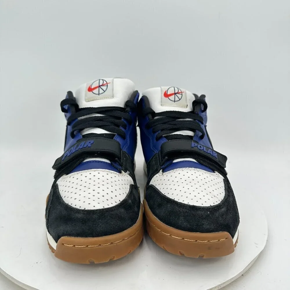 Nike Polar Skate Co x Air Trainer 1 Men Size 9 CI6892 001 Black Royal Blue Shoes